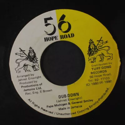 PAPA MICHIGAN & GENERAL SMILEY: One Love Jam Down / Dub-down 56 HOPE ROAD 7  • $10