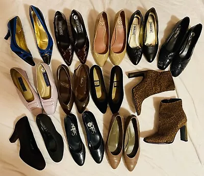 Huge Lot Vintage Womens Shoes Heels Magdesians Leopard Boots Selby 60s 70s 80s • $89.99