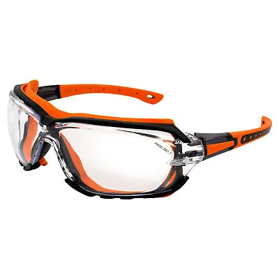 Birdz Eyewear Gasket Safety Padded Motorcycle Riding Glasses Orange W/Clear Lens • $14.99