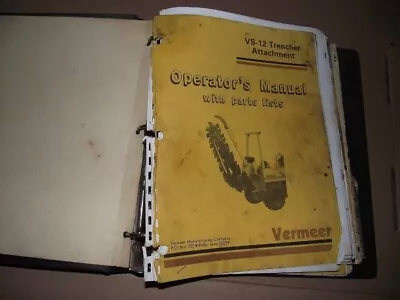 Vermeer VS-12 Trencher Attachment Operators Manual With Parts List • $15.39