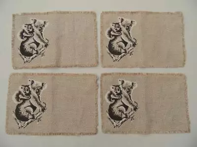 4 X Vintage Retro Koala Print Fabric Poly/cotton Weave Placemats Tablemats • $30