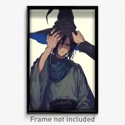 Anime Art Poster - Man Feeling Annoyed Wearing Worn Wizard Hat (Print) • $24.99