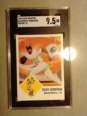 1998 Fleer Vintage 63 Rickey Henderson Sgc 9.5  • $15