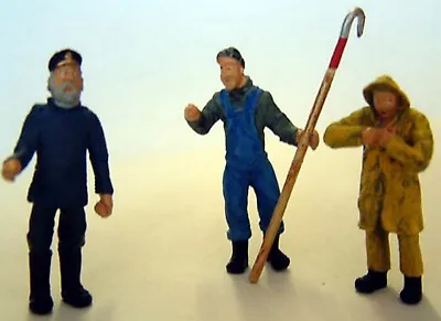 3 Fishing Boat Trawler Men OF20 UNPAINTED O Scale Langley Models People Figures • £12.97