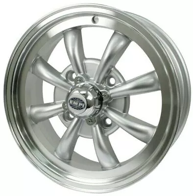 15  X 5-1/2  Vw Bug 4 Lug Silver Empi 8 Spoke Wheel Includes Cap-Valve Stem • $180.95