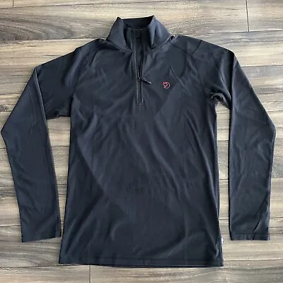 Fjallraven Pine Half Zip Micro Fleece Pullover Sweater Men M Black Base Layer • $31.99
