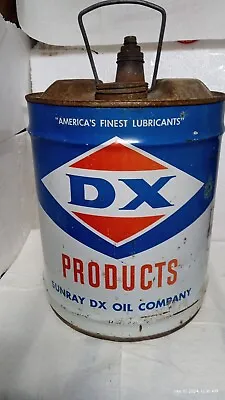 Vintage 1960s DX Motor Products Oil 5 Gallon Metal Can Gas Station Empty • $55