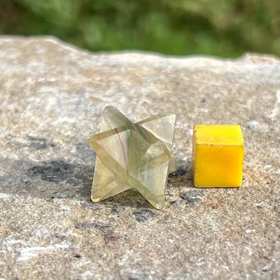 Multi Fluorite Merkaba Healing Star Spiritual Crystal Mineral Chariot • £8.40