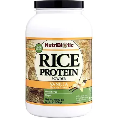 NutriBiotic Raw Rice Protein Vanilla 3 Lb 1 36 Kg Egg-Free Gluten-Free • $40