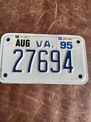 $18.75 • Buy Virginia Motorcycle 🏍License Plate. 1995 VA 5 Digit Tag #27694