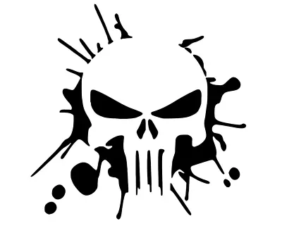 Punisher Splatter Decal - Splash Punisher Sticker - Choose Color Size • $4.70