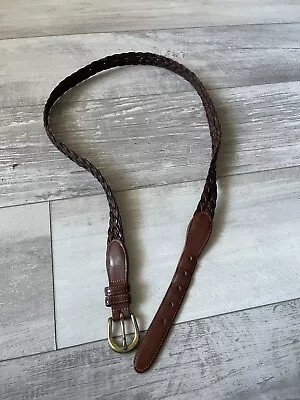 COACH Size 38 Leather Braided Belt British Tan Brown Style 3850 Vintage • $17.49