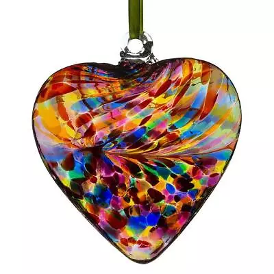 Sienna Glass Heart Hanging Hand Craft Keepsake Ornament 12cm  • £17.50