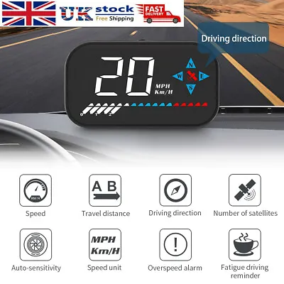 £23.99 • Buy Digital Speedometer GPS Car HUD Head Up Display MPH Overspeed Alarm Universal