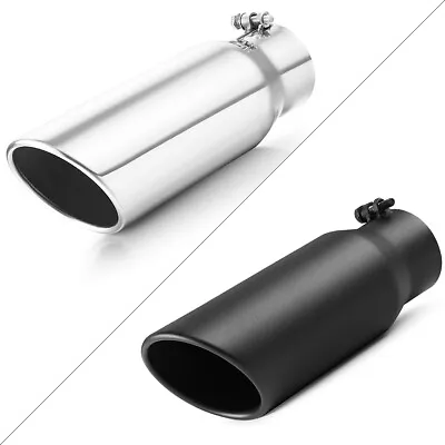 Diesel Exhaust Tip 3  Inlet 4  Outlet 12  Long  Stainless Steel Bolt On • $30