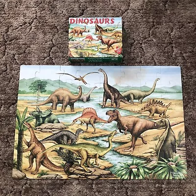 MELISSA & DOUG PREOWNED EXTRA LARGE FLOOR PUZZLE 48 JUMBO PCS DINOSAURS 2x3 FEET • $15.53