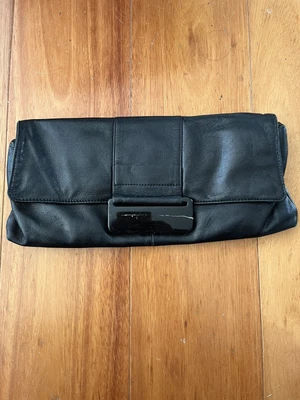 $14 • Buy OROTON Black Leather Clutch Bag
