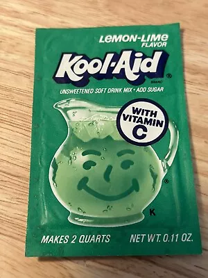 Vintage Lemon Lime Kool Aid Packet NOS General Foods Advertising Retro 80's • $18.45