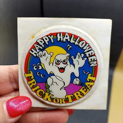 Vintage Happy Halloween Monster Puffy Sticker Ghost Prize Circle Treat • $9.99