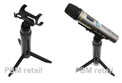 Adjustable Microphone Desk Stand Tripod Desk Top Clip Holder Foldable • £4.99