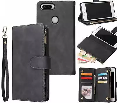 Oppo R15 Pro Suede Wallet Case Multifunction 6 Cards & Zipper • $13.90