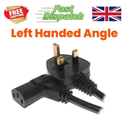 £7.99 • Buy Power Cord UK Plug To Right Angled IEC C13 Cable Kettle LEFT Or RIGHT Hand Angle