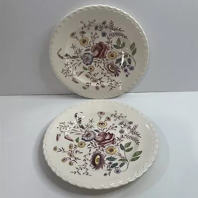 Vernon Kilns May Flower Dinner Plates Set Of 2 - 10.25  Wide California USA • $20.99