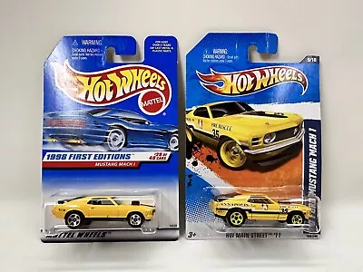 Hot Wheels Ford ‘70 Mustang Mach 1 Yellow 1998 First Edition ‘11 Main Street LOT • $7.10