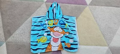 Toddler Tigger Hooded Poncho Bath Beach Towel Cotton • £3