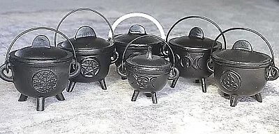 Cast Iron Cauldron Pot Lid Pagan Wiccan Spell Cooking Ritual Smudge Large Burner • $39.88