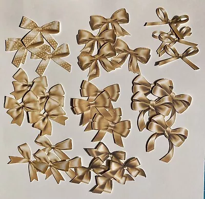 Gold Bows Card Making Toppers Card Making Embellishments Banners Scrapbooking • £3.85