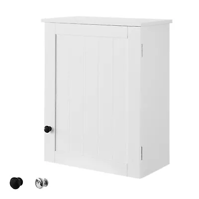 SoBuy White Wall Cabinet 40x52x23cm 2 Knobs With Adjustable Shelf BZR19-W • $59.99