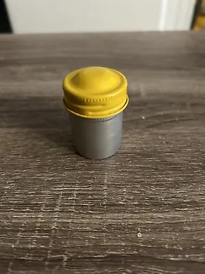 Vintage 35mm Aluminum Film Canister Unbranded WITH Metal Yellow Top • $3.99