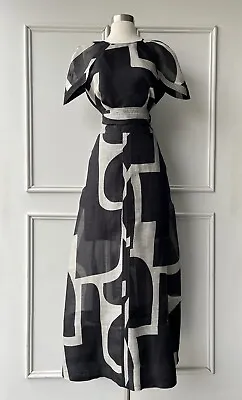 COUNTRY ROAD 2 PIECE Organza Print Maxi SKIRT & TOP Stone Geo | SIZE: 4 |  $429 • $379