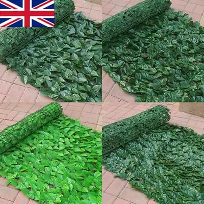 300CM Artificial Hedge Garden Fake Ivy Leaf Privacy Fence Screening Wall Panel • £6.07
