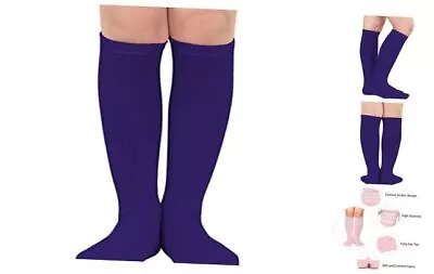 Kids Soccer Socks Soft Cotton Toddler Soccer Socks For One Size Pure Purple • $11.73