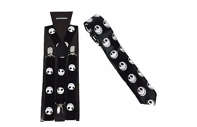 Halloween Nightmare Before Christmas Braces Tie Fancy Dress Jack Skellington Set • £2.95