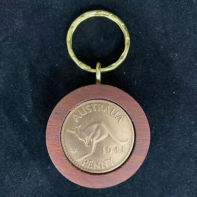 80th Birthday Gift Present Jarrah 1944 Australian Penny Jarrah Keyring Key Ring • $24