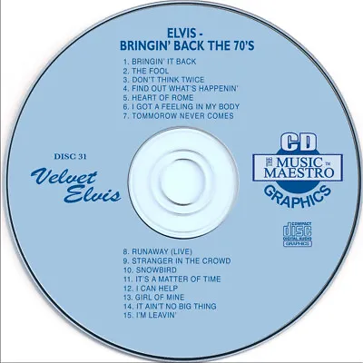 Karaoke CD+G ELVIS PRESLEY Disc-31 Music MaestroI Can HelpDon’t Think Twice • $9.99