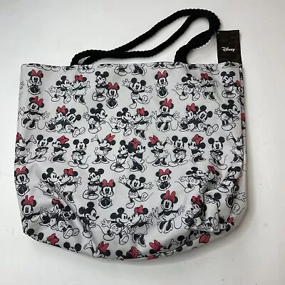 NWT Disney Mickey Mouse Minnie Mouse Tote Bag Lined Black Red Travel Bag • $25