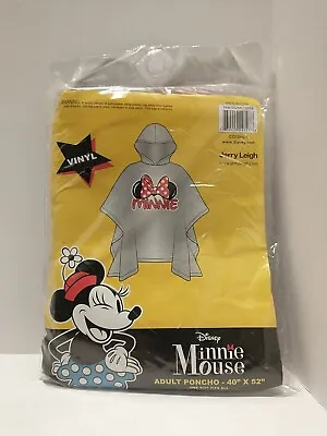 Disney Minnie Mouse ADULT PONCHO Hooded Vinyl 40” X 52” New Sealed • $9.95
