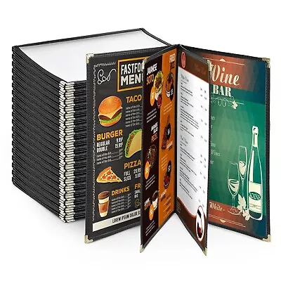 NEW Wechef 20 PK Restaurant Menu Covers 8.5 X 11 Book Style 4 Pages 8 Views (B6) • $49.99