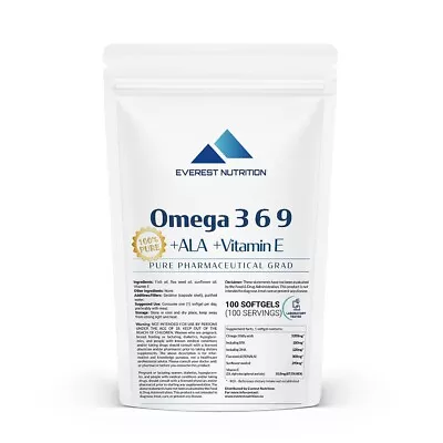 Omega 369 1000mg  Softgels With Alpha Lipoic Acid And Vitamin E • $17.99