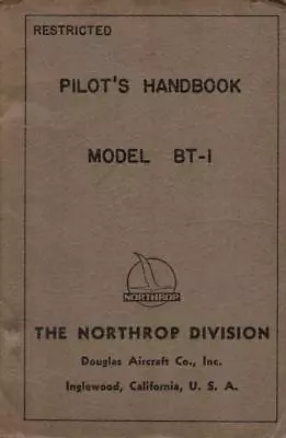 1937 Douglas/northrop Bt-1 Dive Bomber Pilots Flight Manual Aircraft Handbook-cd • $24.99