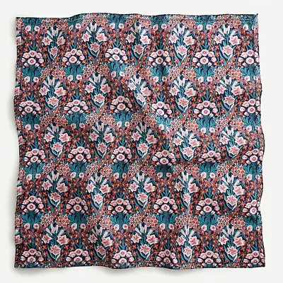 J. Crew Cotton Square Scarf  Bandana Face Cover Liberty Print Multi Colors - NWT • $24.99