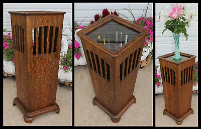 Antique Quarter Sawn Oak Mission Arts & Crafts Umbrella Cane Holder Plant Stand • $1175