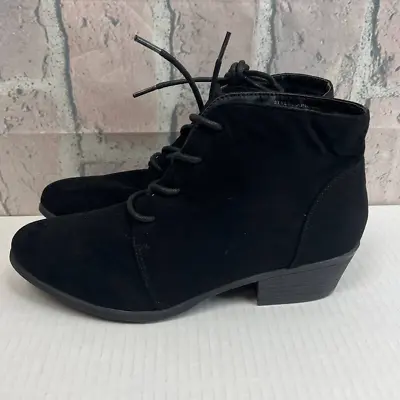 Taylor Chic Womens Black Fashion Ankle Boots Vegan Suede Size 7M • $20