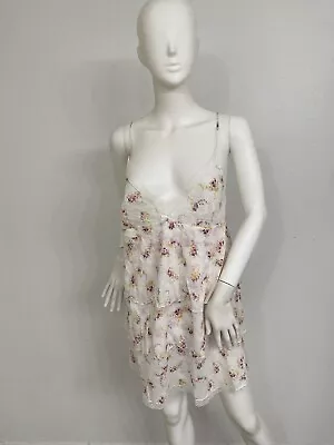 Joelle Gruppo LA PERLA Vintage Nightgown Floral Slip Dress 100% Cotton Italy S • $49.99