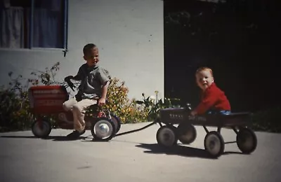 Vintage 60's Murray Pedal Tractor Happi Time Wagon 35mm Kodachrome Slide Photo • $35