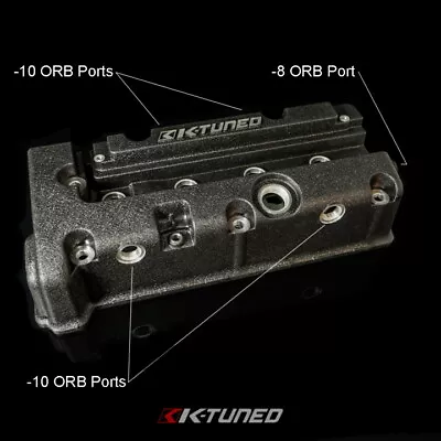 K-Tuned Vented Valve Cover For K20A & K24A Head FOR Oil Catch Can Tank (Black) • $379.88